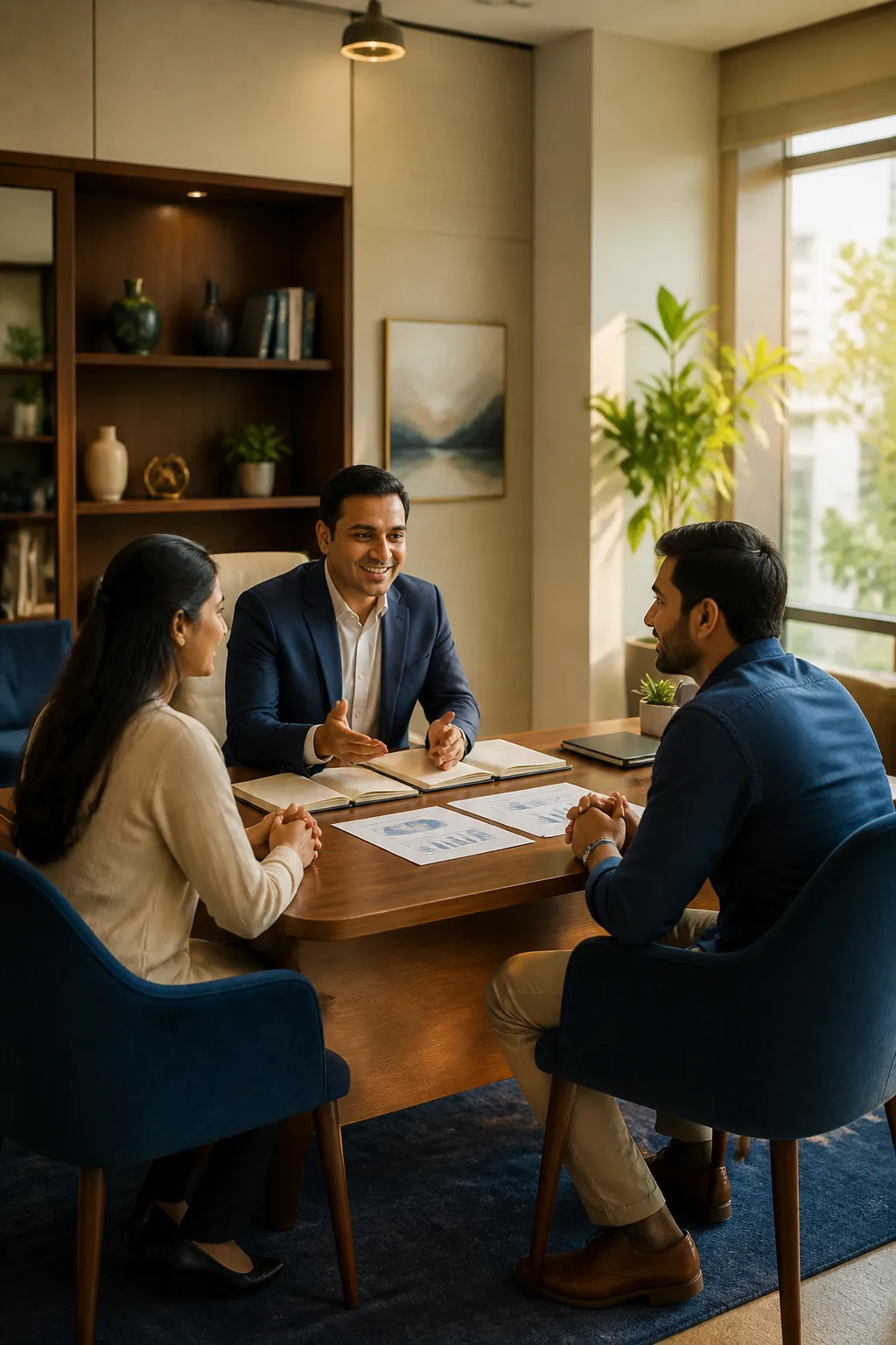 Financial advisor consulting with investors at Agarwal Wealth