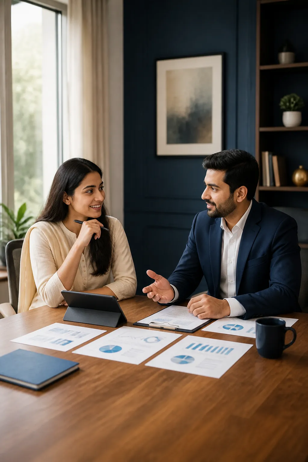 Agarwal Wealth team discussing investment strategy with a client